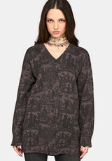 Diabolical V Neck Knit Sweater