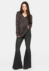 Diabolical V Neck Knit Sweater