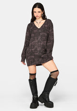 Diabolical V Neck Knit Sweater
