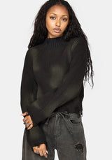 Milaya Overdyed Distressed Knit Sweater