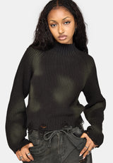 Milaya Overdyed Distressed Knit Sweater