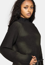 Milaya Overdyed Distressed Knit Sweater