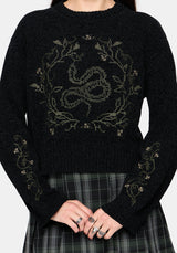 Ophidian Snake Cross Stitch Knit Sweater