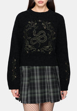 Ophidian Snake Cross Stitch Knit Sweater