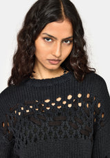 Noel Open Weave Cropped Knit Sweater