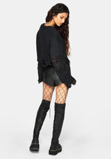 Noel Open Weave Cropped Knit Sweater