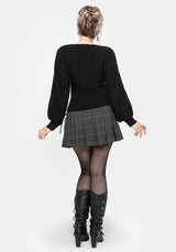 Covet Cotton-Blend Witches Knot Cable Knit Sweater - Black