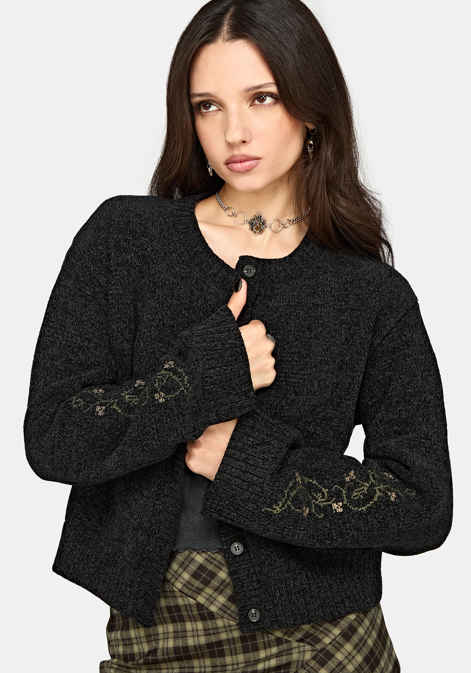 Ophidian Snake Cross Stitch Knit Cardigan – Disturbia