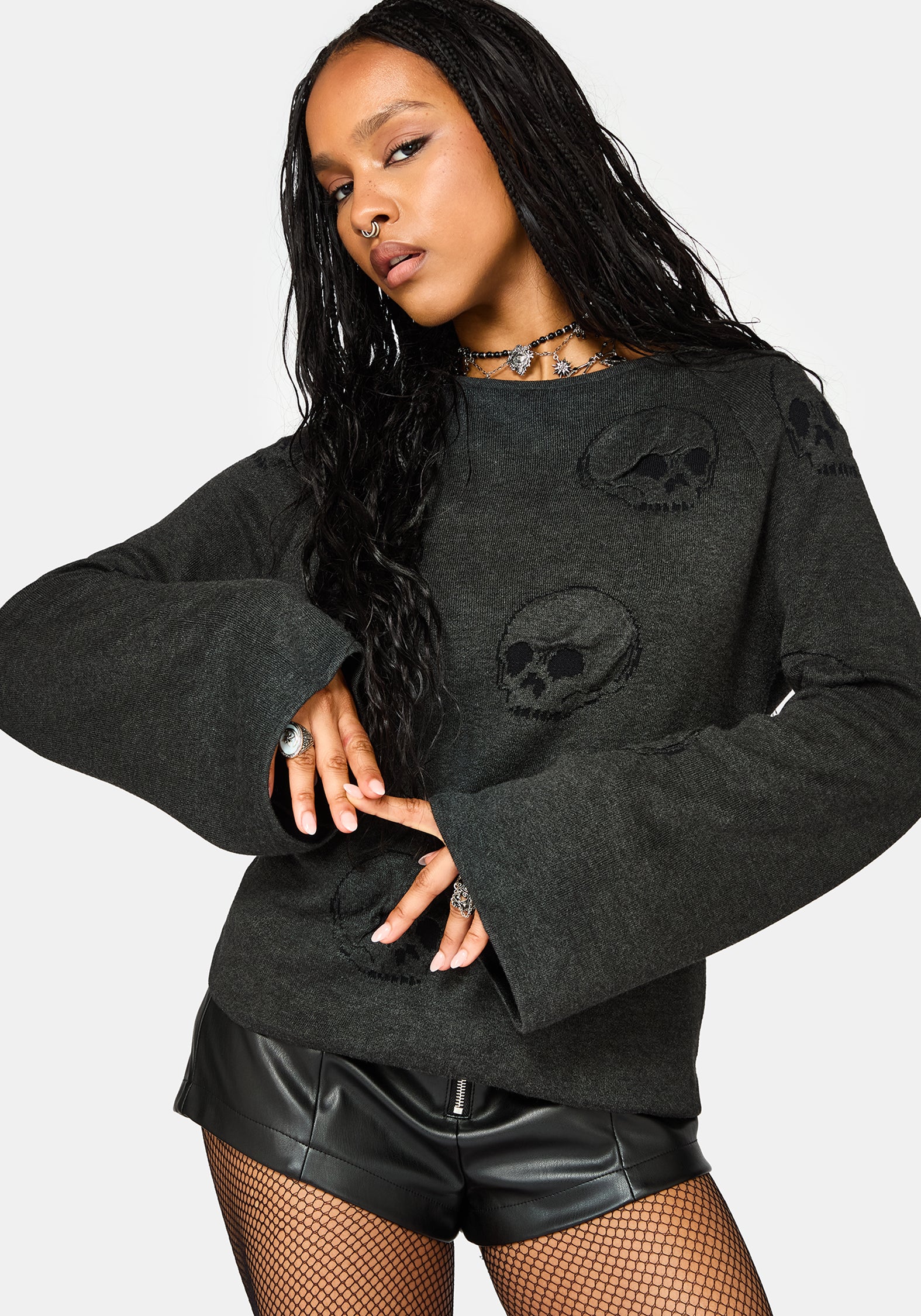 Maxilla Skull Knit Top – Disturbia