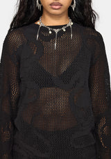 Blanc Snake Mesh Sweater