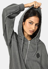 Mio Witches Knot Distressed Seam Hoodie