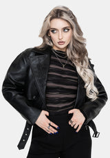 Clash Phoenix Embroidered Faux Leather Jacket