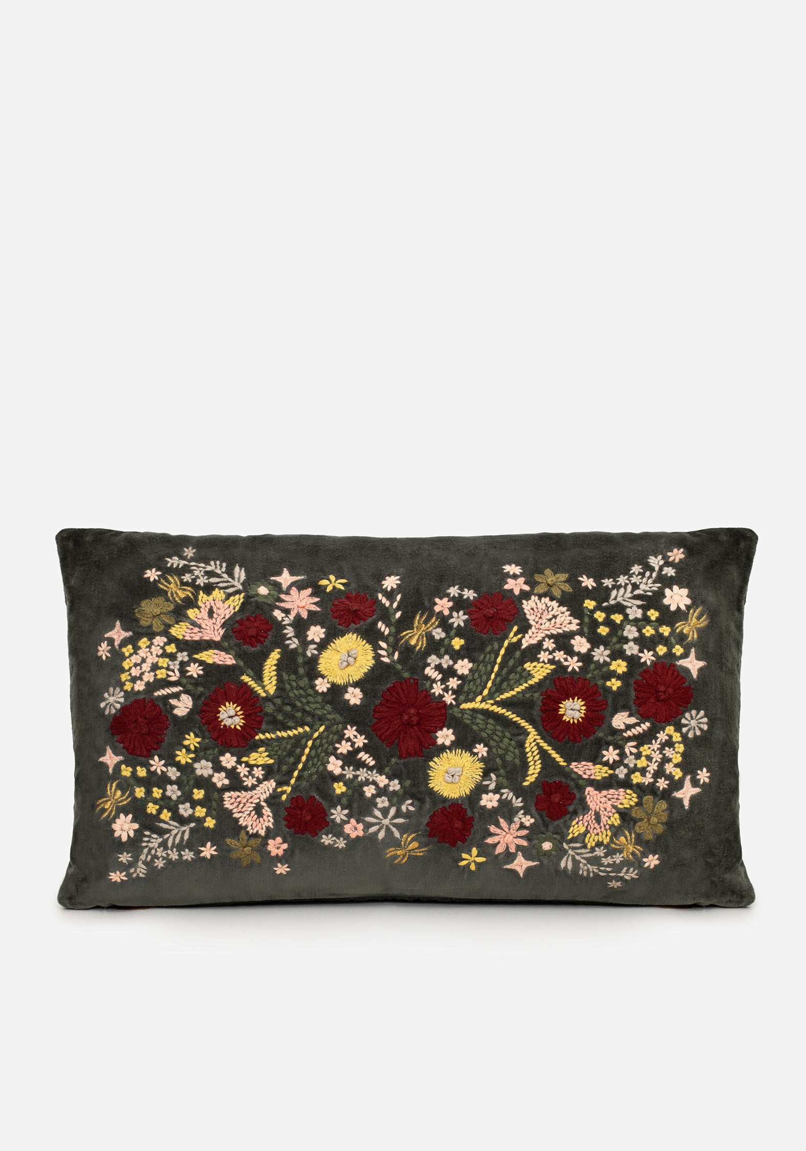 Hemera Embroidered Floral Rectangle Cushion – Disturbia