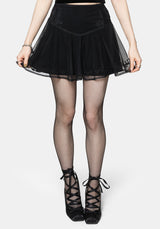 Trixie Velvet Fishnet Embroidered Mini Skirt US 2