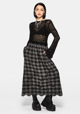 Ashwing Check Broderie Midaxi Skirt