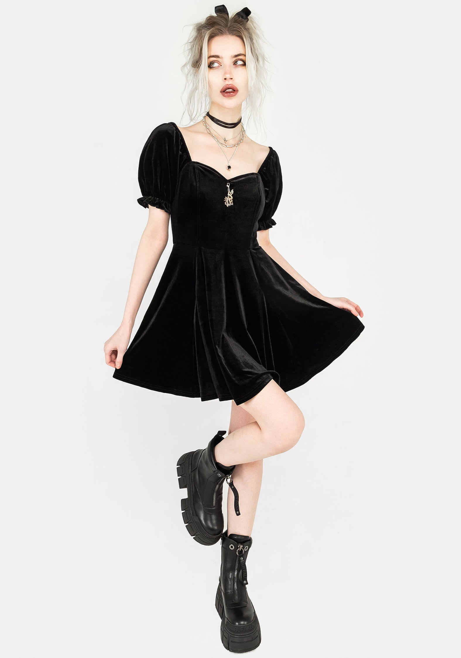 Drakon Velour Corset Mini Dress | Disturbia
