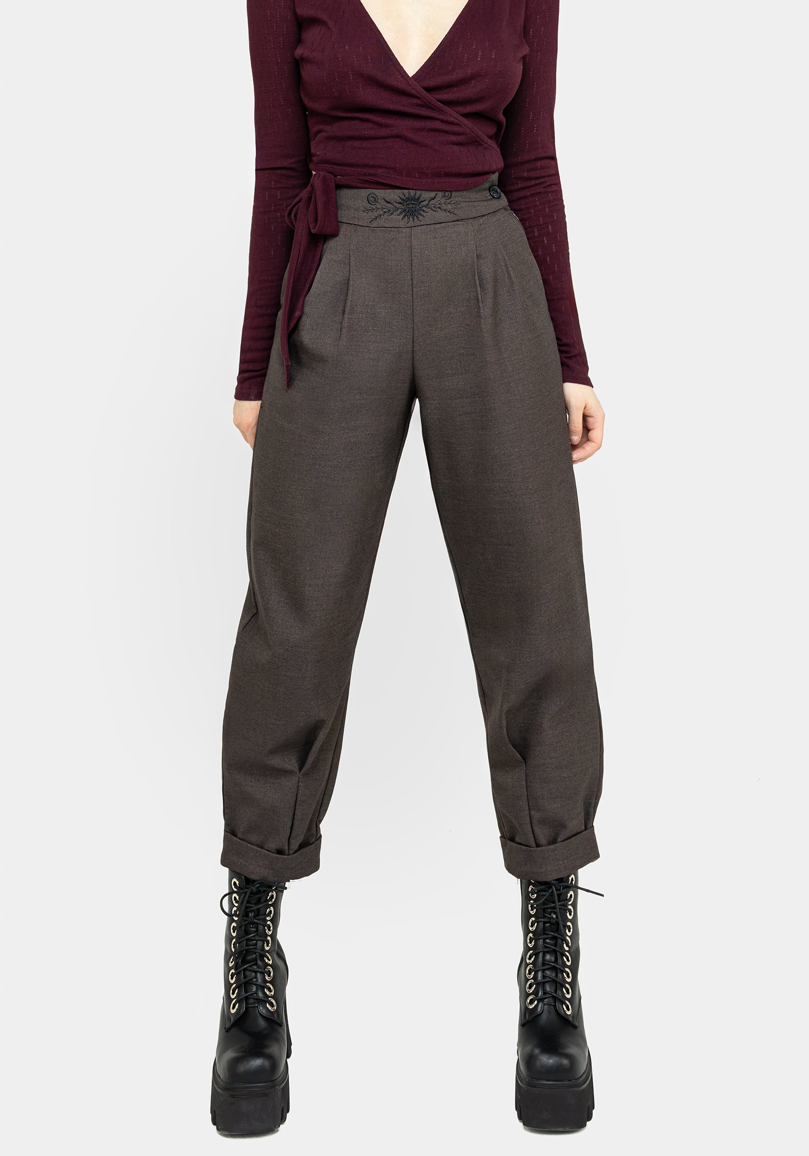 Dianne Embroidered Balloon Trousers Black main image 1