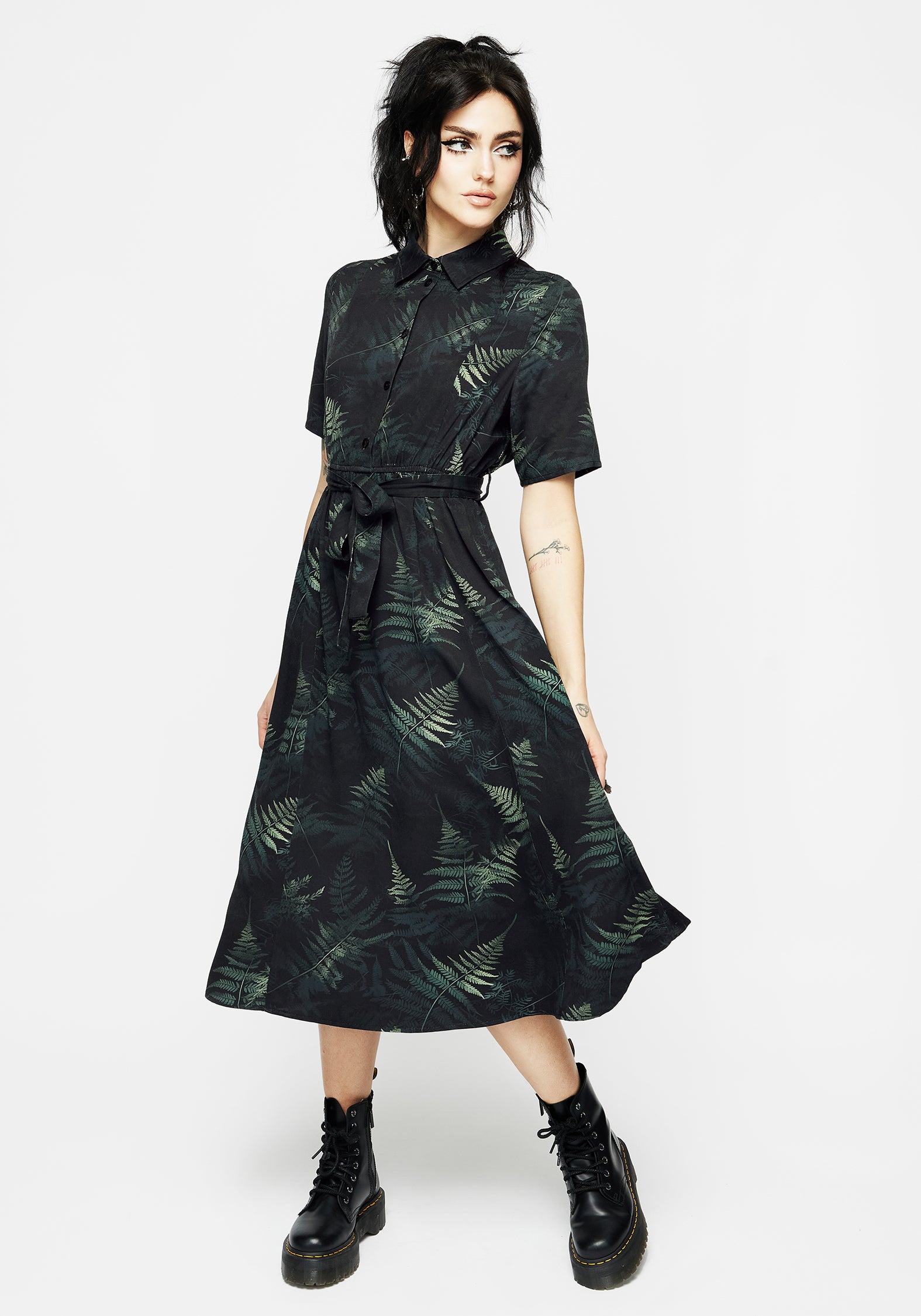 Fernery Midi Shirt Dress | Disturbia