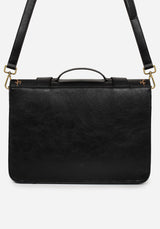 Rosamoth Buckle Vine Embroidered Satchel Bag - Black
