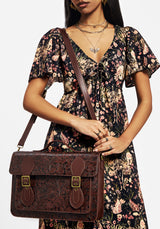 Sunder Floral Debossed Mini Crossbody Satchel Bag