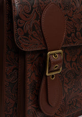 Sunder Floral Debossed Mini Crossbody Satchel Bag