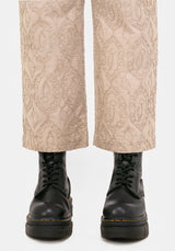 Suma Cotton Textured Pull On Tapered Trouser