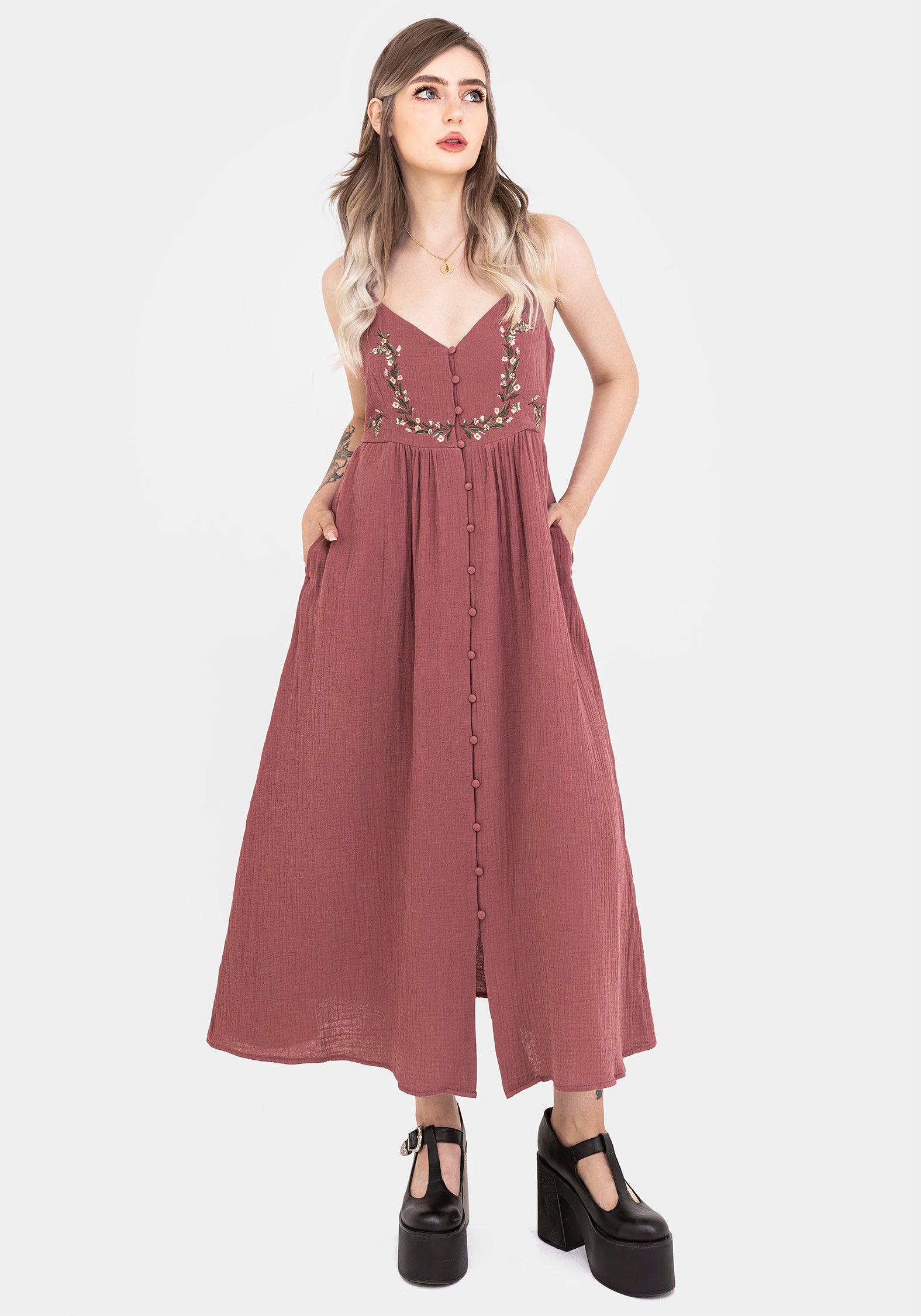 cotton midaxi dress Pieces - Ruched Cami Midaxi Dress - Women - Cotton - XS