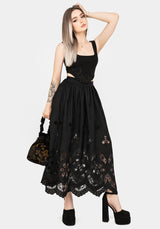 Maple Broderie Hem Maxi Skirt
