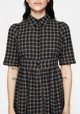 Terra Midi Smock Shirt Dress - Olive