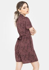 Roxana Moth Foxglove Button Down Playsuit