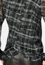 Rhoswen Snake Check Cross Over Long Sleeved Shirt US 6