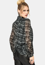 Rhoswen Snake Check Cross Over Long Sleeved Shirt US 6