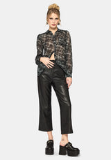 Rhoswen Snake Check Cross Over Long Sleeved Shirt US 6