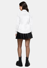 Wispette Moth Embroidered Poplin Fitted Shirt