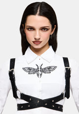 Wispette Moth Embroidered Poplin Fitted Shirt