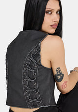 Sirrha PU Serpent Embroidered Waistcoat US 2