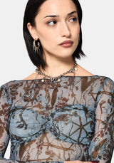 Dusha Garden Long Sleeve Mesh Top