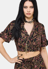 Mythos Print Crop Shirt