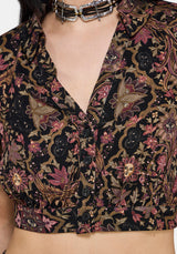 Mythos Print Crop Shirt