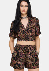 Mythos Print Crop Shirt