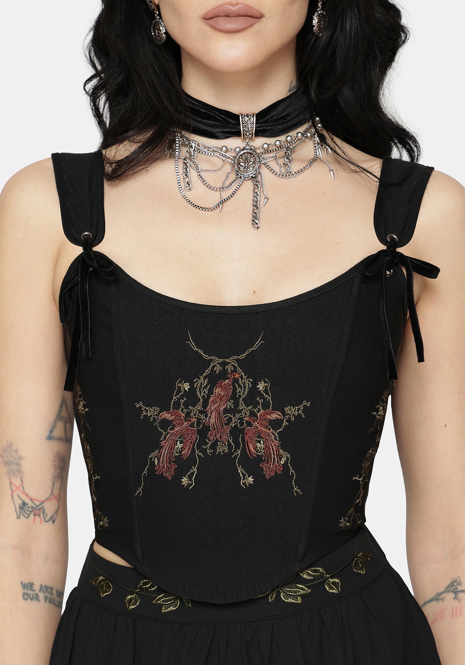 Phoenix Embroidered Corset Top – Disturbia