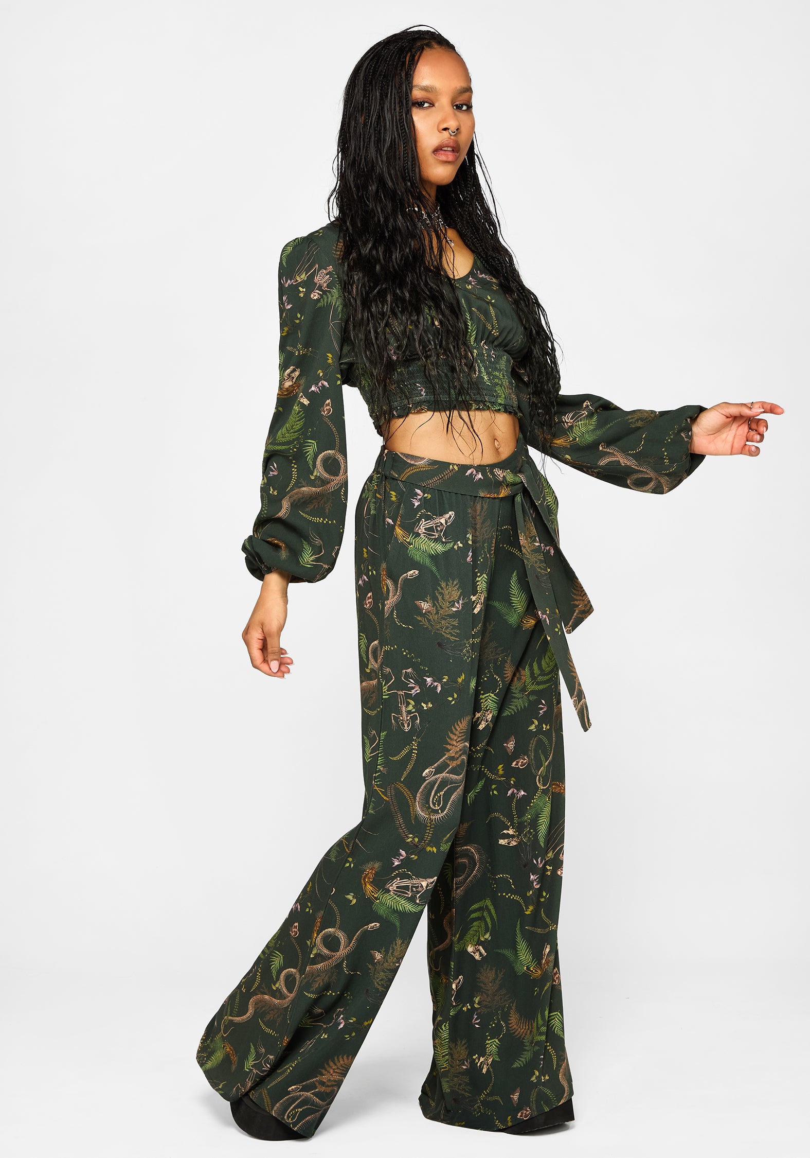【TROVE】pino wide trousers Noctaris Print Wide Leg Palazzo Trousers – Disturbia