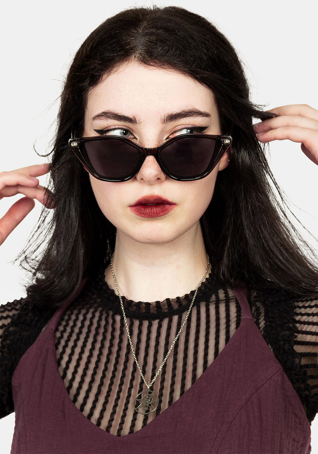 Studded Cat Eye Sunglasses | Disturbia - Shop Women's Gothic