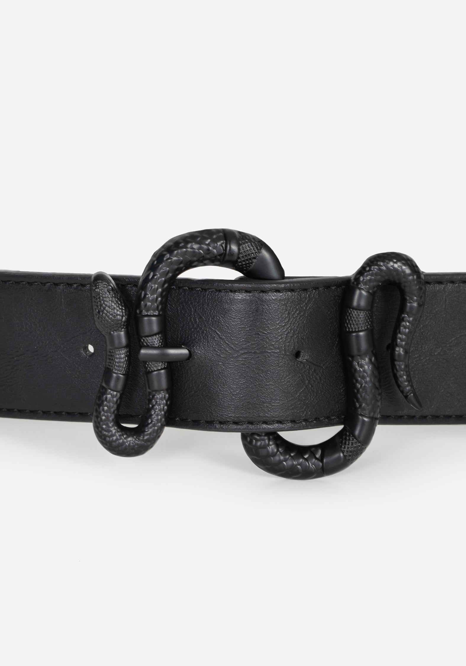 Mamba Debossed Belt With Snake Buckle - Black | Disturbia - Shop