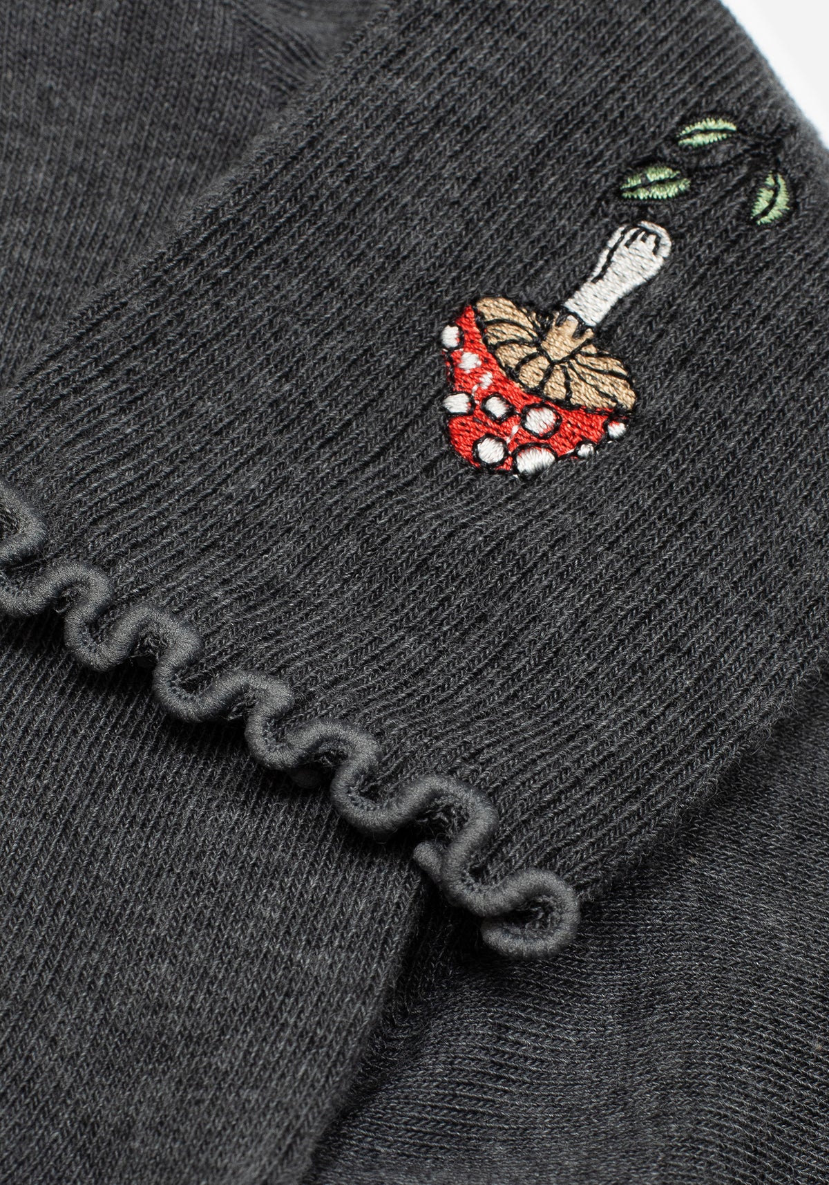 Morchella Embroidered Mushroom Socks