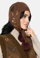 Liora Moth Floral Pom Pom Hat
