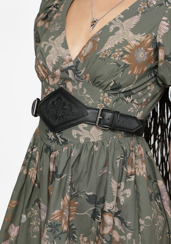 fallon carrington green sequin dress Viv Double Cloth Short Dress-Highland Green Broderie main image 0