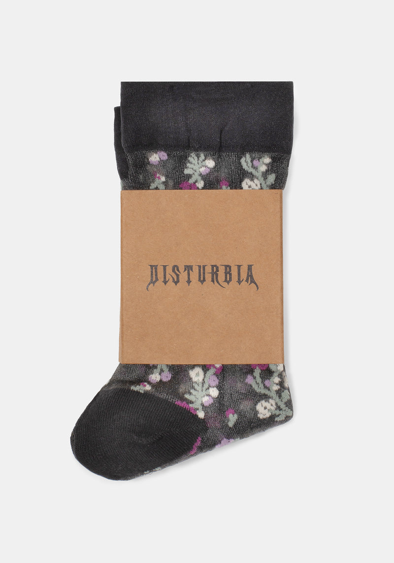 Everblooming Floral Mesh Socks - Purple