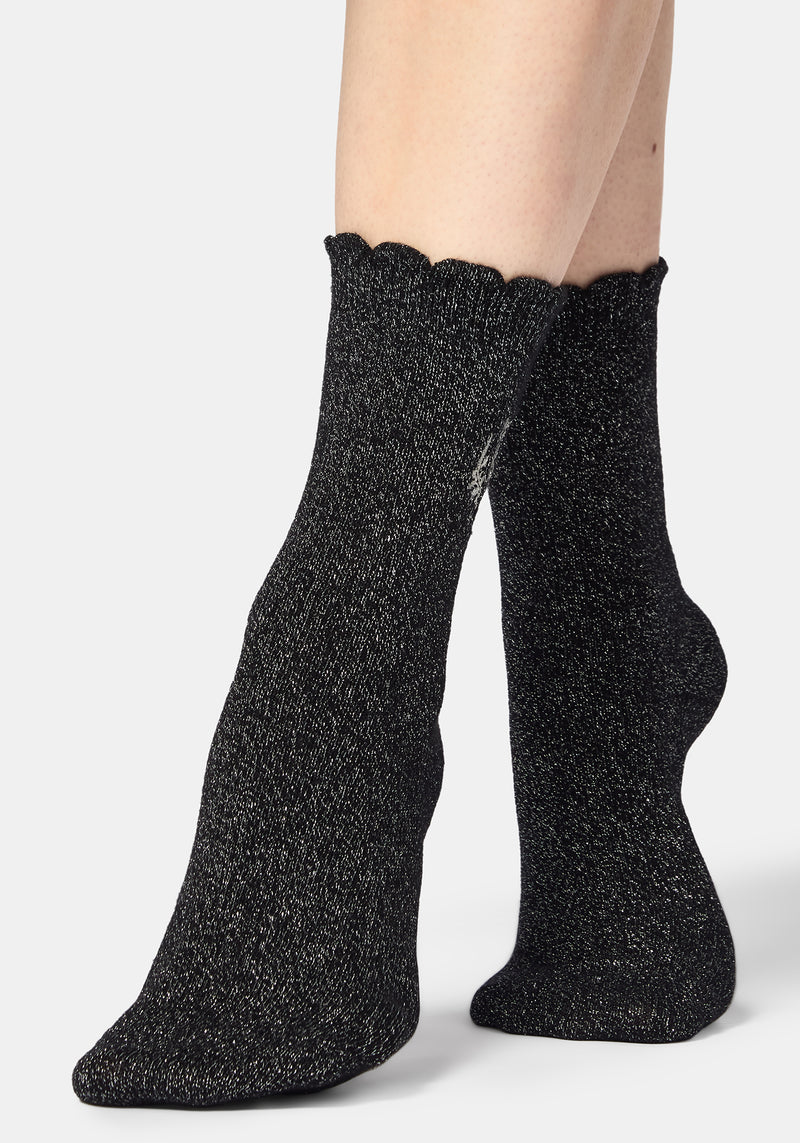 Lurex Thistle Embroidered Socks