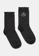 Lurex Thistle Embroidered Socks